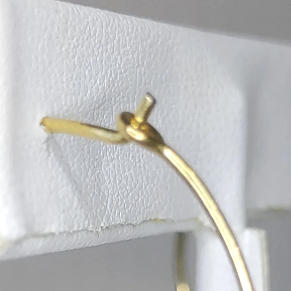 NWOT Gold over sterling hoop earrings with heart details - Picture 3 of 4